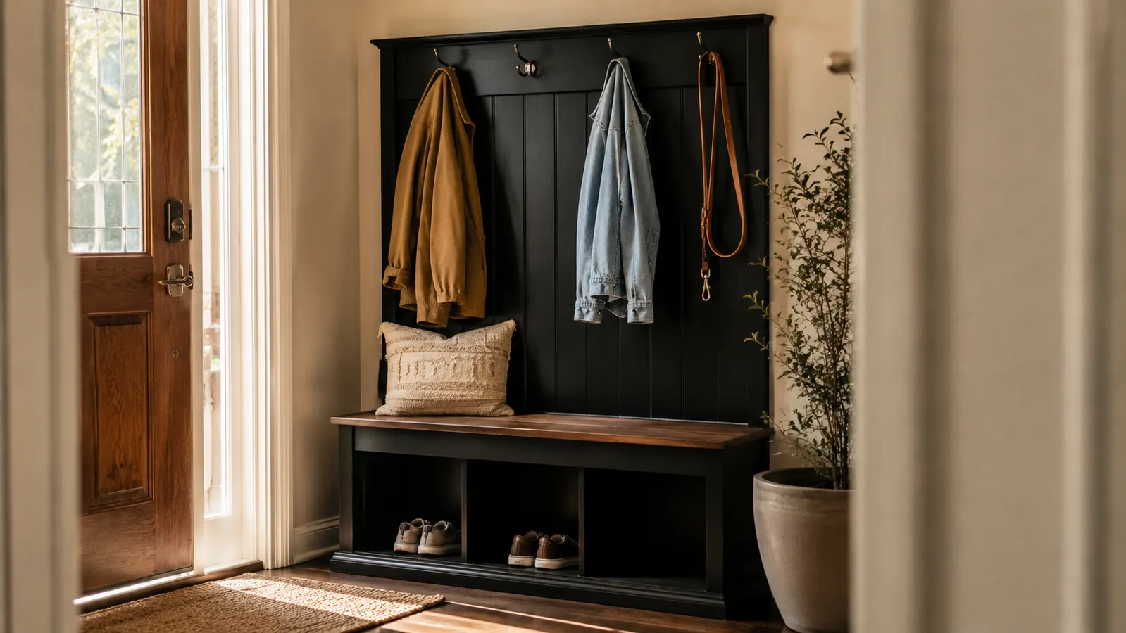 How a Hall Tree Bench Tamed Our Entryway Chaos