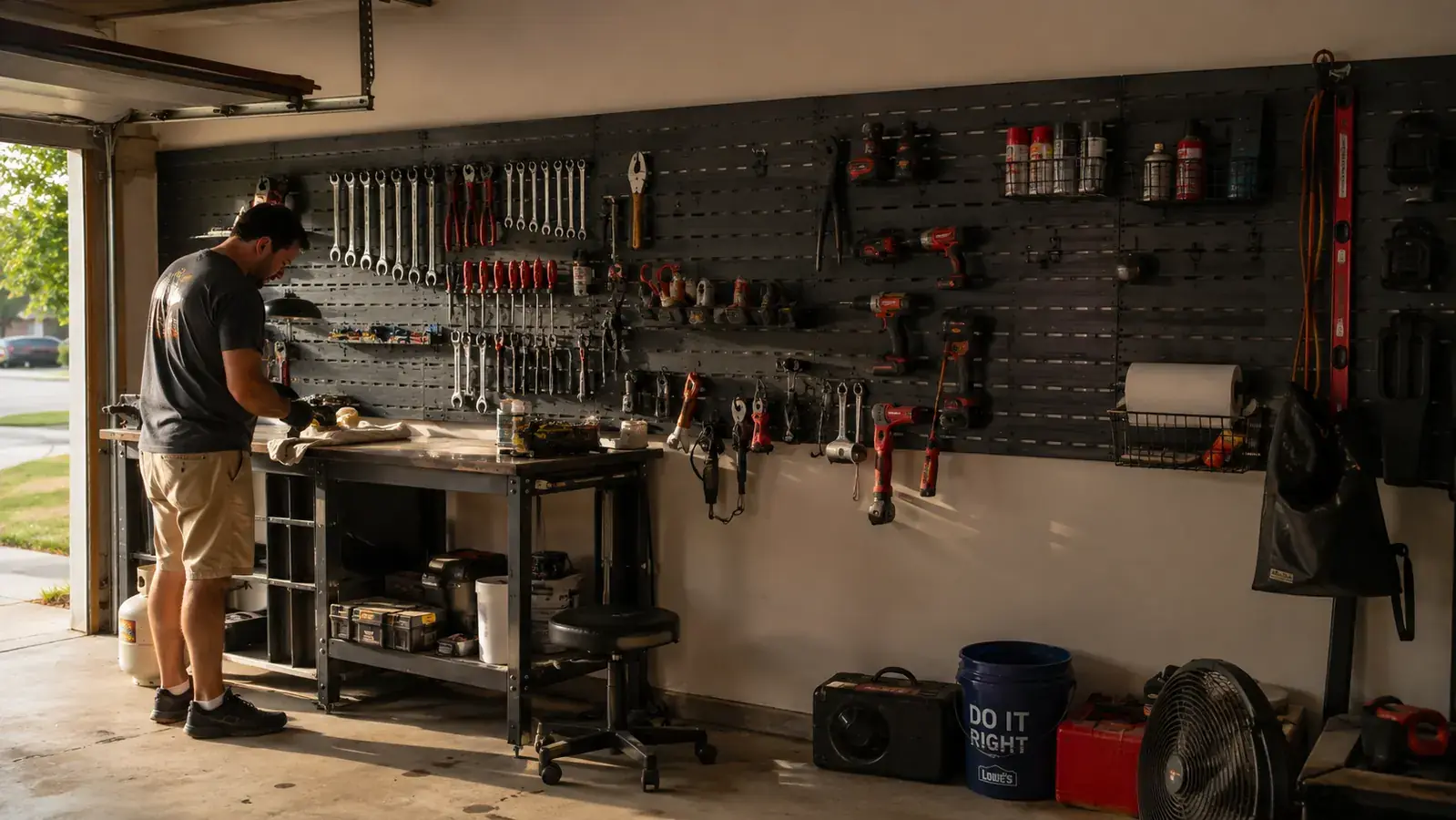 How to Organize Garage Tools with a Pegboard Wall